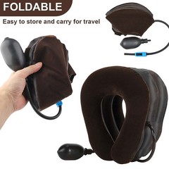 Inflatable Cervical Neck Traction Device Adjustable Pain Relief Support Pillow