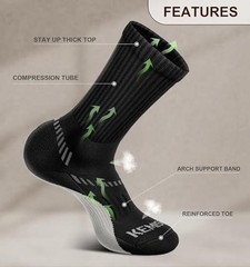 Compression Socks for Men 6Pairs, Athletic Crew Socks 11-13 6pairs-black2741