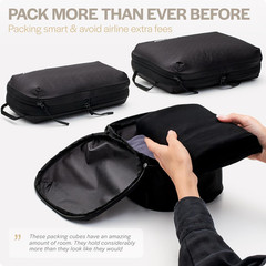 Ultralight Packing Cubes – 6 Black Travel Organizers for Easy Luggage Storage