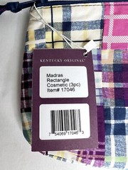 Donna Sharp 3 Piece Rectangular Cosmetic Bags “MADRAS” Multicolored