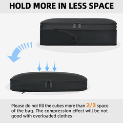4 Set/6 Set/8 Set Compression Packing Cubes Travel Accessories Expandable Packin