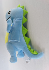 Seat Belt Blue Yellow Green 16″ Dinosaur Pillow Soft Cuddly Plush Animal- EUC