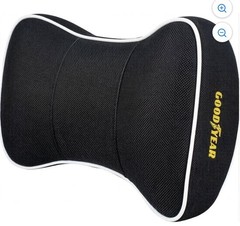 Goodyear Memory Foam Car Neck Pillow Ergonomic Headrest Support, Black