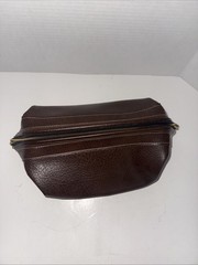 VINTAGE ROLFS Brown Travel Dopp Kit Shaving Bag 70’s Vinyl Very Clean