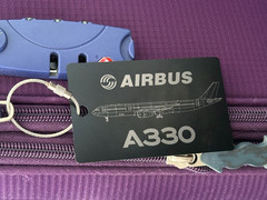 Airbus A330 Customised Ultra Thin Metal Luggage Tags x 2 & Steel Loop