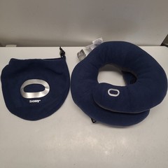 BCOZZY Neck Pillow for Travel Double Support to Head Neck Large Blue and Gray