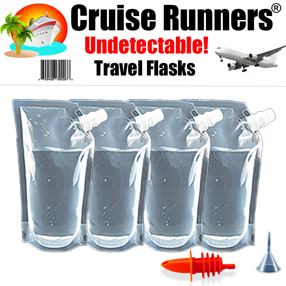CRUISE SHIP FLASK KIT 6 Pc. 32oz RUM RUNNERS ALCOHOL LIQUOR SMUGGLE SNEAK BOOZE