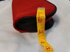 Cable Computer Makeup Organizer Zipper Mesh Soft Portable Travel Red/Black Trim