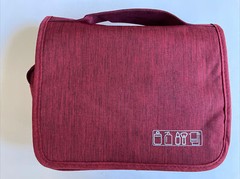 Toiletry Bag Multiple Compartments 2-Sections 9.5″x7.5″x3.5″ Red NEW