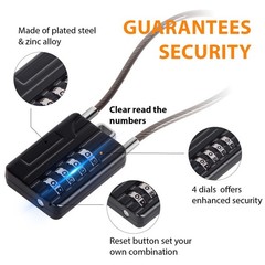 ® 4 Pcs Resettable Combination Padlock, 1-3/16″ Width Body with 32cm Extrem L…