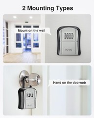 Puroma Key Lock Box, Portable Combination Lockbox Wall-Mounted Key Storage Bo…