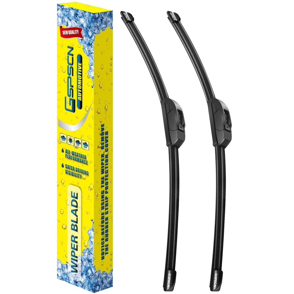 26″ + 18″ Windshield Wiper Blades Metal Base 2X Lifespan (2 Pack)