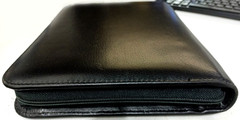 Executives Black PU Leather Handheld Carry Organizer Pouch Portfolio Concealed