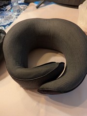 NEW Luxury Memory Foam Neck Donut Pillow for Travel Graphite Grey Gray