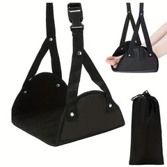 Airplane Footrest Adjustable Strap Portable Travel Hammock Leg Rest Bag