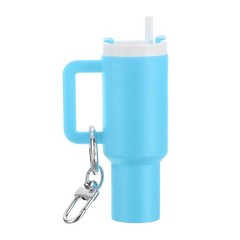 Mini Cup Keychain, Lip Balm Holder Mini Tumbler Key Chain, Sky Blue