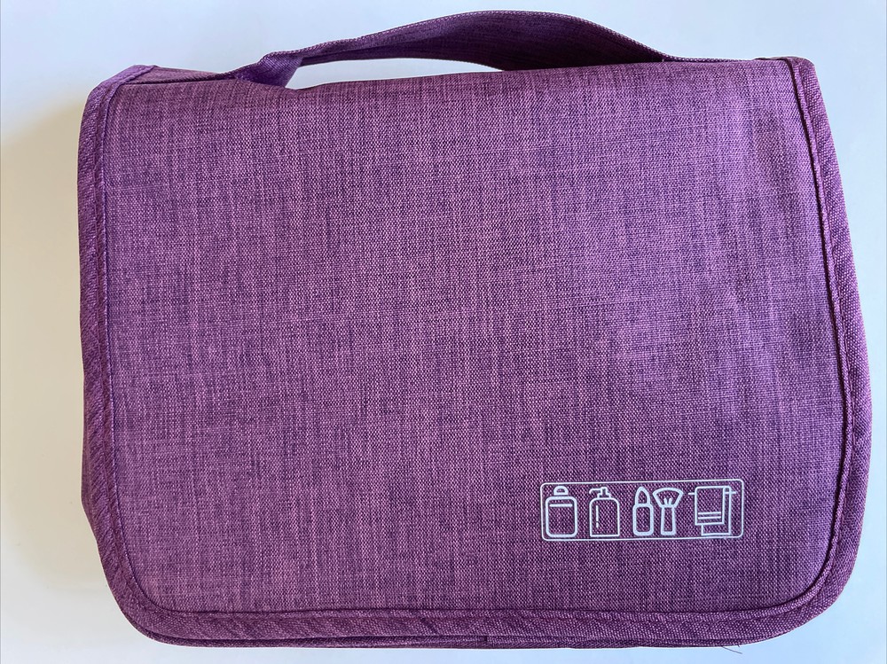 Toiletry Bag Multiple Compartments 2-Sections 9.5″x7.5″x3.5″ Purple NEW