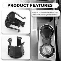 2PCS Car Cup Holder Insert,2026 Upgraded Cupholder 2.93*2.93*2.57 inch, Black