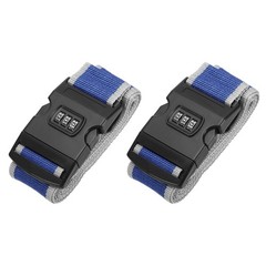 2Pcs Luggage Straps Adjustable Luggage Belts Strap with Buckle Gray Blue