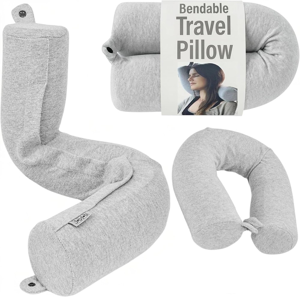 Twist Memory Foam Travel Pillow for Airplanes – Travel Neck Pillow for Sleepi…