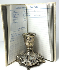 Vintage Trip Diary Paper Journal Cream Gold Car Travel Logbook Unused 50’s 60’s