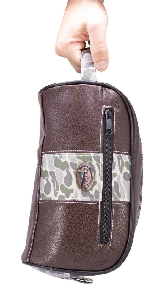 Zep Pro BASS BROWN PEBBLE OLD SCHOOL CAMO MEN’S TOILETRY DOPP BAG