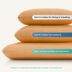 PEUJEW Travel Pillow Memory Foam Pillows, Camping Pillow-Compressible Medium