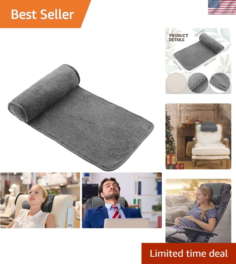Dual-Function Dark Gray Neck Roll Headrest – Perfect for Home or Office Comfort