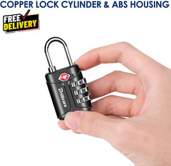 4 Pack TSA Approved Luggage Locks Combination Travel Padlock 3 Digit Waterproof