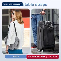 Stuffable Travel Pillow for Extra Luggage, Velvet Travel Neck Pillow Storage Bag