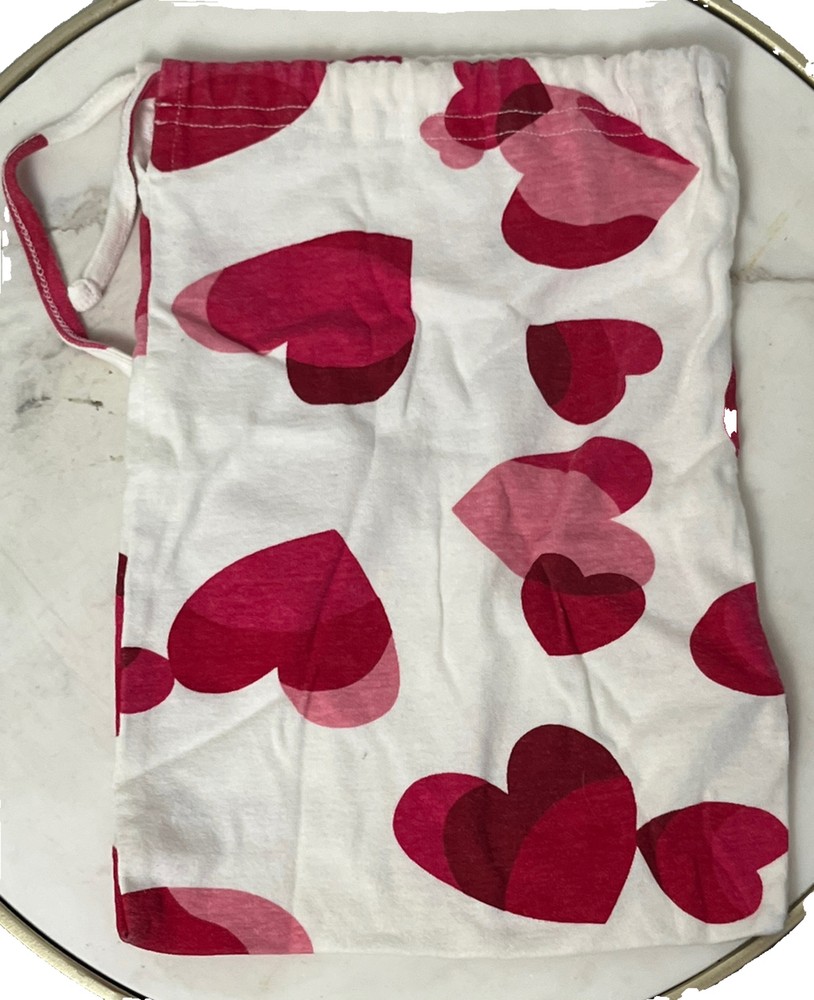 Avon Vintage 90s Pajama Essentials Travel Bag White Lingerie Hearts 100% Cotton