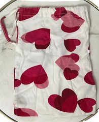 Avon Vintage 90s Pajama Essentials Travel Bag White Lingerie Hearts 100% Cotton