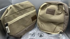Bella Russo Toiletry Bag and Tech Case Tan Canvas Material with Zippers New NWT
