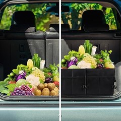 Extra Large Trunk Organizer 98L Collapsible Car Storage Trunk XX-Large Black