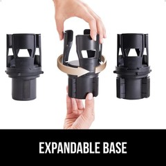 GORILLA GRIP Car Cup Holder Expander 2 Pack, Keeps Large Drink Cups Onyx