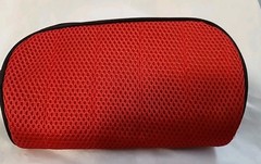 Cable Computer Makeup Organizer Zipper Mesh Soft Portable Travel Red/Black Trim
