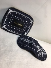 JetBlue Mint Hayward Amenity Travel Case Pouch Blue Canvas Makeup Zip Eyemask