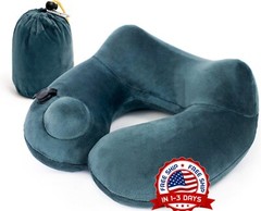 Almohada de viaje para el cuello almohada autoinflable ligera para dormir NUEVO