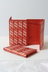 Metallic Orange Passport Cover Card Wallet Case