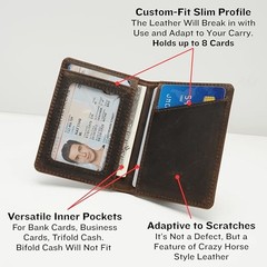 RFID Blocking Slim Wallet for Men | Thin Bifold Credit Card Holder Dark Brown