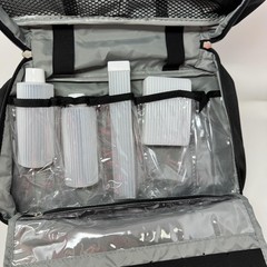 Black Hanging Toiletry Bag Travel Organizer Bottles Multiple Compartments Large