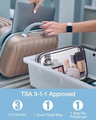 Clear Toiletry Bag, 2 Pack TSA Approved Travel Toiletry Bag Carry on Travel Acce