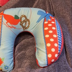 Chicco Red and Blue Multicolor U-Shaped Standard Foam Neck Pillow for Travel
