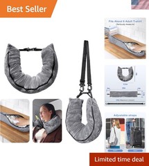 Travel Pillow Storage Bag with Adjustable Neck Support for Travel Comfort