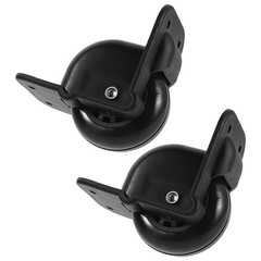 1Pair Replacement Luggage Wheel Set Black Rubber Heavy Duty Smooth Rotation