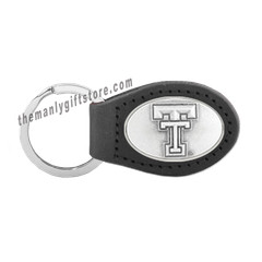 NCAA Texas Tech Red Raiders Zep-Pro Leather Concho Key Fob black keychain