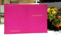 Fortnum and Mason Leather Passport Cover Holder NEW Pink