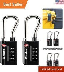 Black Set Your Own Combination TSA Approved Luggage Lock, Travel Padlocks for…