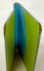 Baekgaard United States US Leather Passport Case Holder Green Gold Turquoise