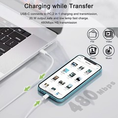 20W USB C Fast Charger Cube Type C Charging Cable For iPhone 17 16 15 14 13 12 8
